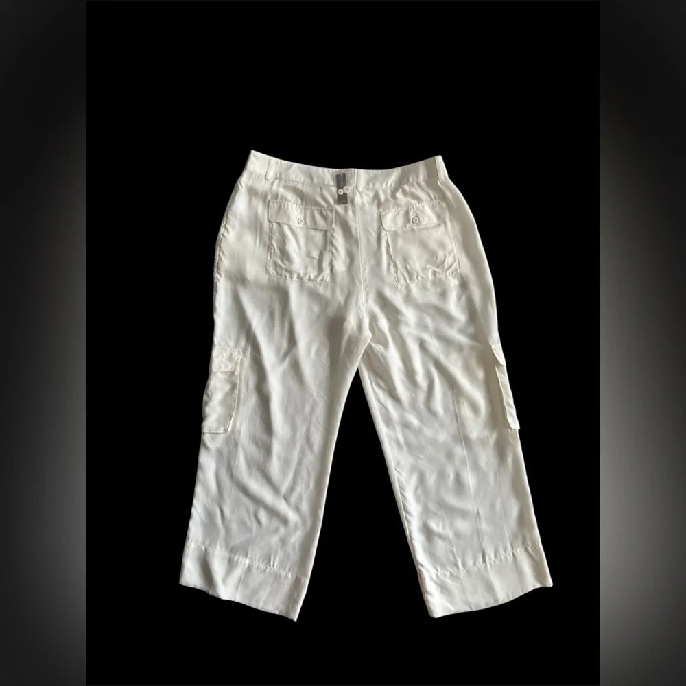 J.Crew Collection Full Length Cupro Cargo Pants Ivory woman 20 minimalist preppy